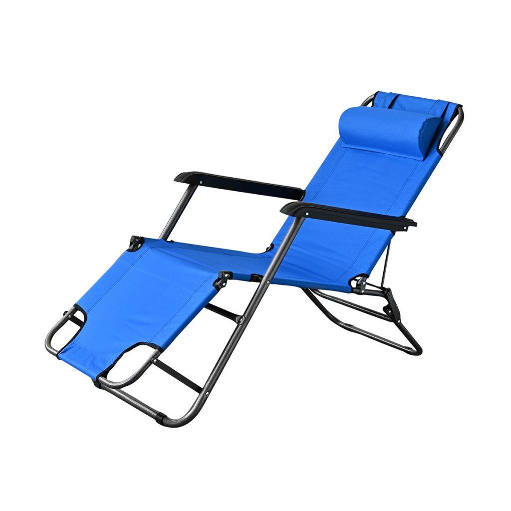 Metal foldable Sunbed, blue