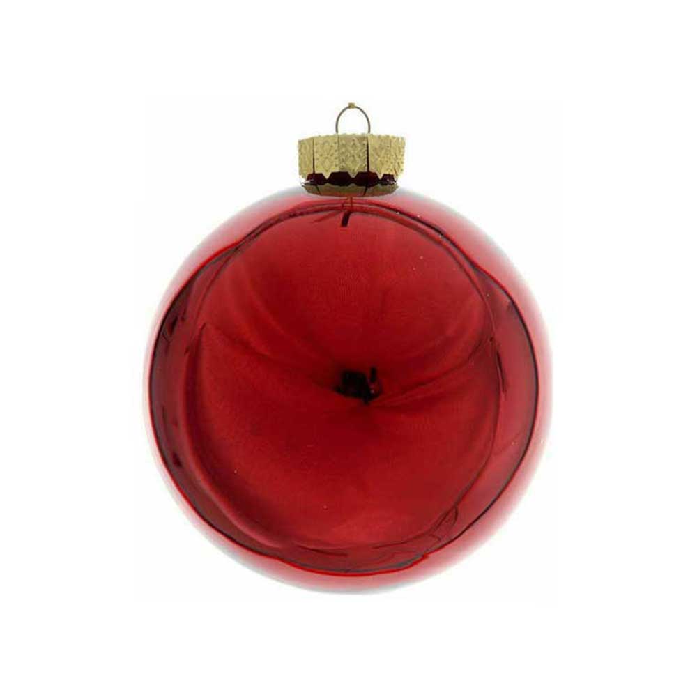 Glass Christmas Ball Ornament, red, 6cm