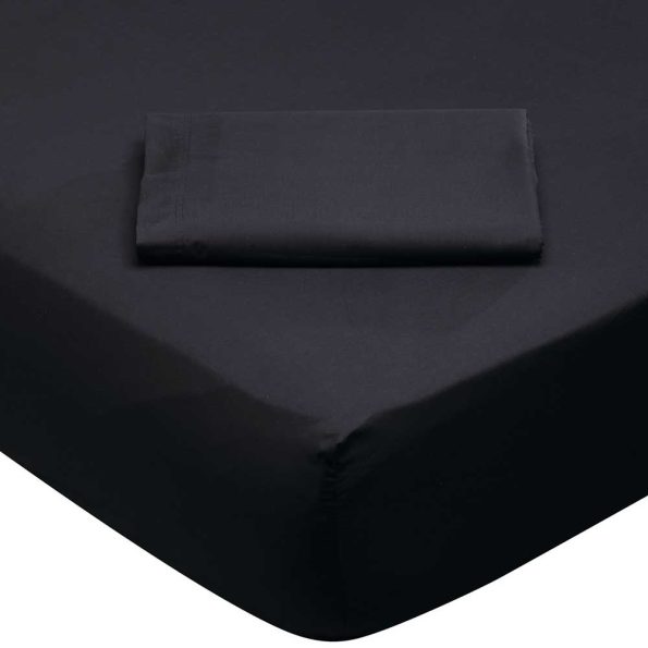 Super double fitted sheet black BEST, 170x200x35cm