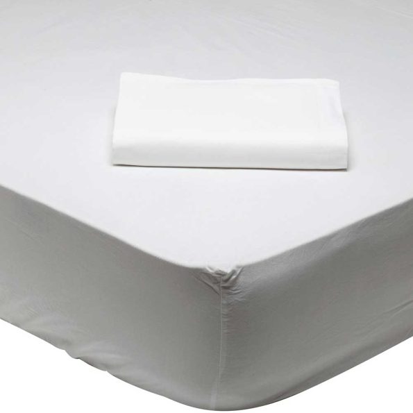 Single fitted sheet white BEST, 100x200x35cm