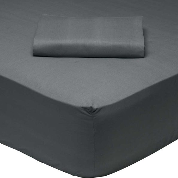 Single fitted sheet grey BEST, 100x200x35cm