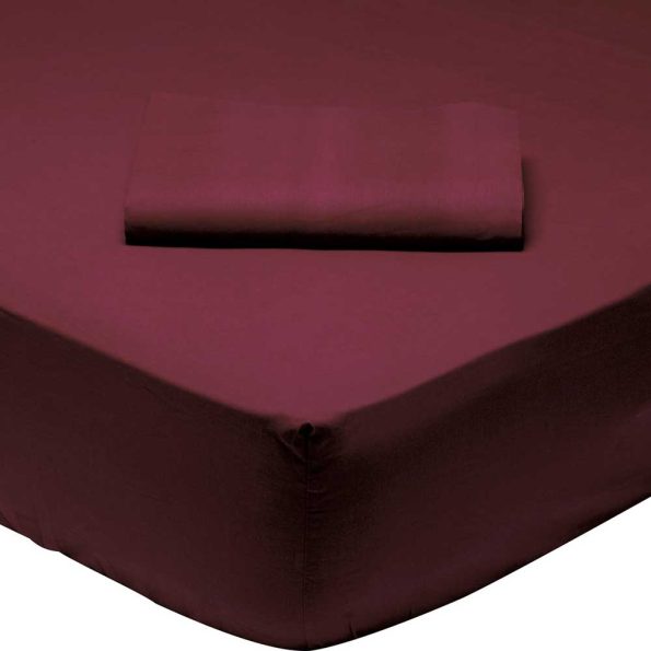 Single fitted sheet burgundy BEST, 100x200x35cm
