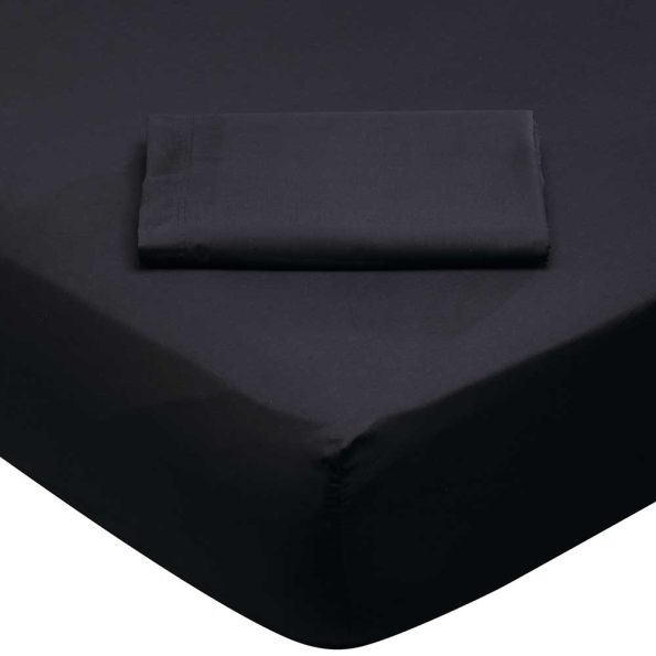Single fitted sheet black BEST, 100x200x35cm