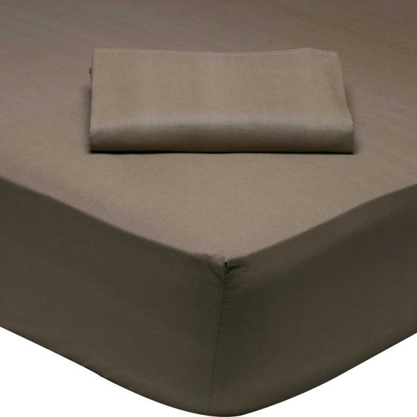 Half-double fitted sheet brown BEST, 120x200x35cm