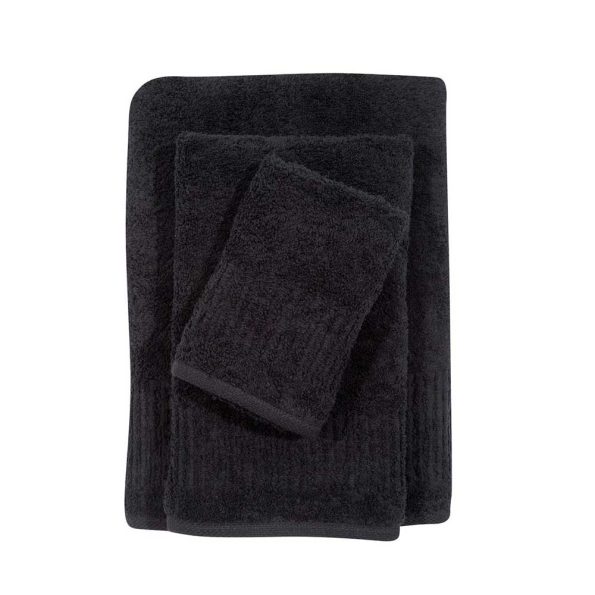 Πετσέτα προσώπου μαύρη PRESTIGE, 50x90εκ.